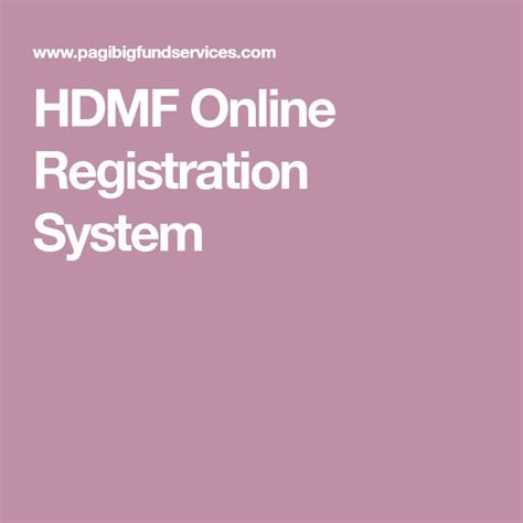 hdmf online registration